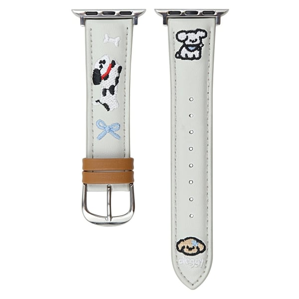 Brodert vegansk lærrem Apple Watch Series 10 46mm - Stjernelys