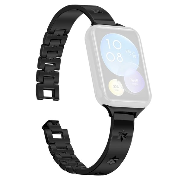 Erstatningsrem Xiaomi Smart Band 8 Pro Metallklokkearmbånd med snøfnuggmønster - Svart