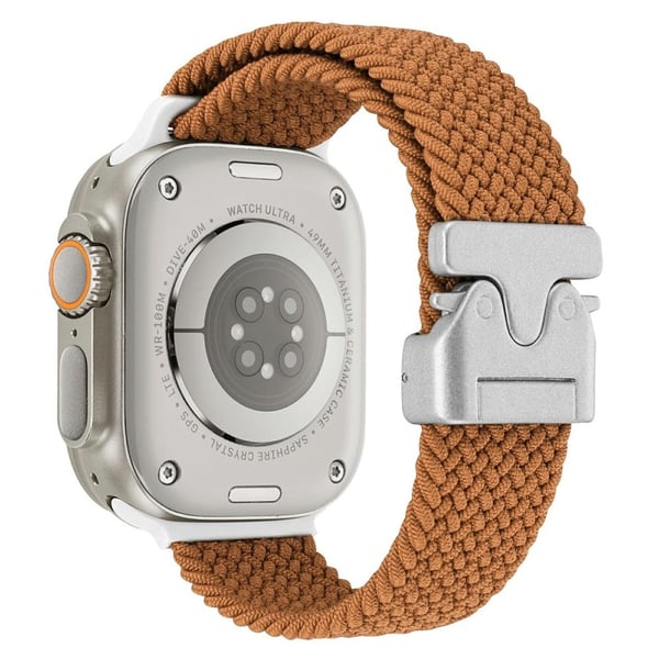 Håndleddsrem Apple Watch Series 10 42 mm fallskjermspenne flettet nylonarmbånd - Kaffe