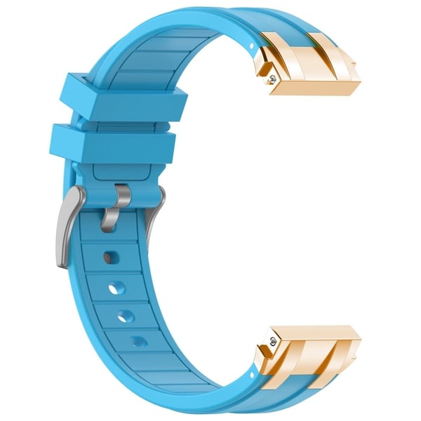 Samsung Galaxy Watch4 40mm / 44mm / Huawei Watch GT 3 Pro 43mm Klokkebånd 20mm Royal Oak Style Silikonrem Gull Metallspenne - Himmelblå