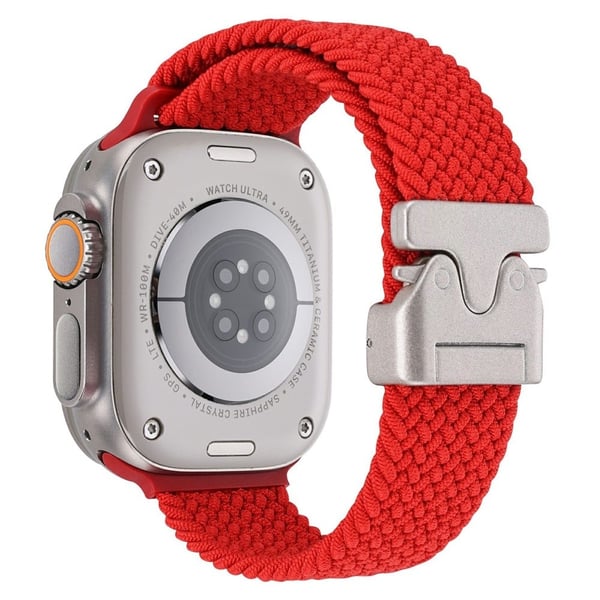 Håndleddsrem Apple Watch Series 10 46 mm fallskjermspenne i nylon - Rød