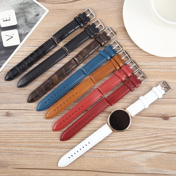 20 mm stropp Garmin Forerunner 165 / D2 Air X10 / vivoactive 5 Top Layer Cowhide Leather Watch Band - Rød