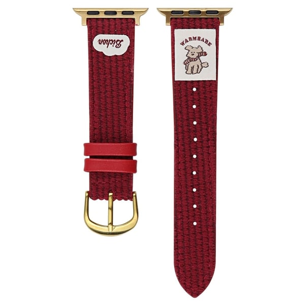Vaffelstrukturert nylonarmbånd Apple Watch Series 10 46 mm - Rød