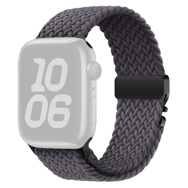 Nylonrem Apple Watch Series 10 42mm faldskærmsspænde flettet urrem - Rumgrå