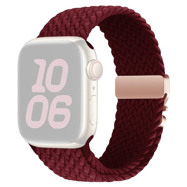 Nylonrem Apple Watch Series 10 46 mm fallskjermspennearmbånd - Vinrød