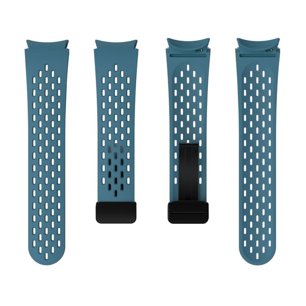 Silikonrem Samsung Galaxy Watch7 / Watch6 / Watch 5 44mm 40mm håndleddsrem med svart magnetisk spenne - Cyan