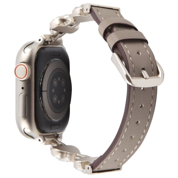 Urrem Apple Watch Series 10 46mm Ultra Fiber læder diamantformet rem - Grå Urrem Apple Watch Series 10 46mm Ultra Fiber læder diamantformet rem - Grå