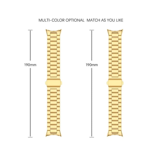 Google Pixel Watch 3 45 mm klokkerem med tre perler i rustfritt stål - Gull