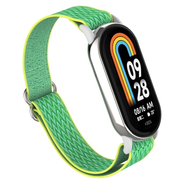 Xiaomi Smart Band 9 / 8 Nylon Wave Pattern Watch Strap Metal Clasp Justerbart armbånd - Lys Gul Beige