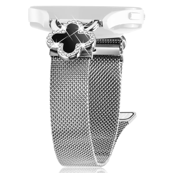 Huami Amazfit GTR Mini Milanese Band Galvanisert metallklokkerem Kløverdekor, str: S - Sølv / Svart