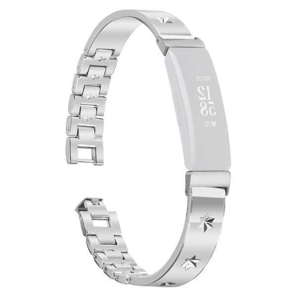 Fitbit Inspire 2 Erstatningsarmbånd i metall med snøfnuggmønster, sølv
