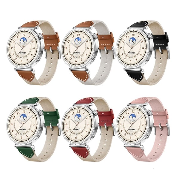 18MM læder nylonrem Huawei Watch GT 5 Pro 42m / GT 5 41mm / GT 4 41mm / GT 3 42mm kvinder sammensat vævet urrem - Sort