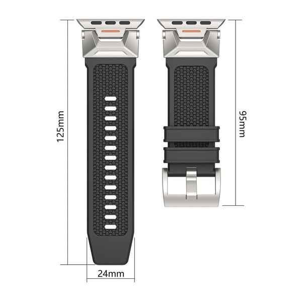 LEMONDA Apple Watch Series 10 46 mm gummireim med myk sportsklokkerem - Svart