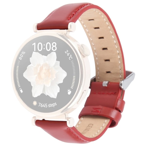 Garmin Lily 2 Active / Lily 2 Håndleddsrem 14 mm topplag av okseskinn - Rød