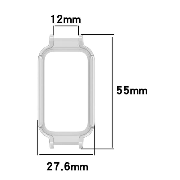Xiaomi Smart Band 9 Active / Redmi Band 3 Klokkeveske Semi-lukket Hollow Bump Resistant Deksel - Gjennomsiktig Svart