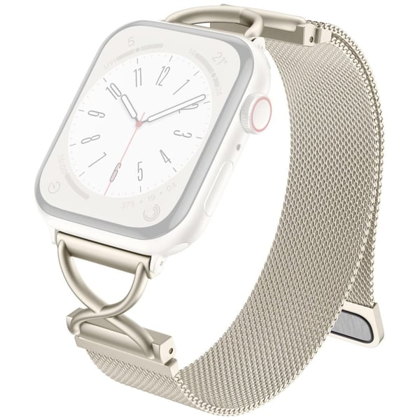 LEMONDA Apple Watch Series 10 46 mm metallreim Milanese-klokkebånd i størrelse S - Stjernelys