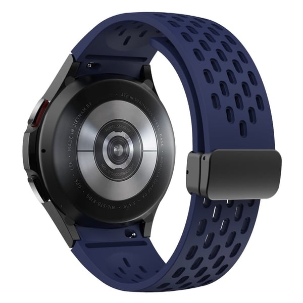 Silikonrem Samsung Galaxy Watch7 / Watch6 / Watch 5 44mm 40mm håndleddsrem med svart magnetisk spenne - Midnattsblå