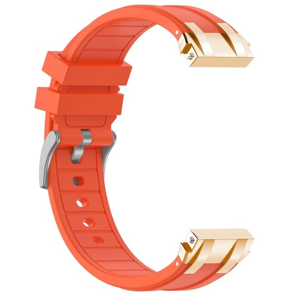 Samsung Galaxy Watch4 40mm / 44mm / Huawei Watch GT 3 Pro 43mm Klokkebånd 20mm Royal Oak Style Silikonrem Gull Metallspenne - Oransje