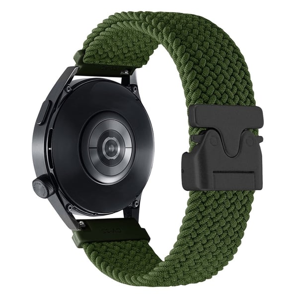 20mm Universal Rannehihna Laskuvarjo solki Nylon punottu Smart Watch Band - Vihreä