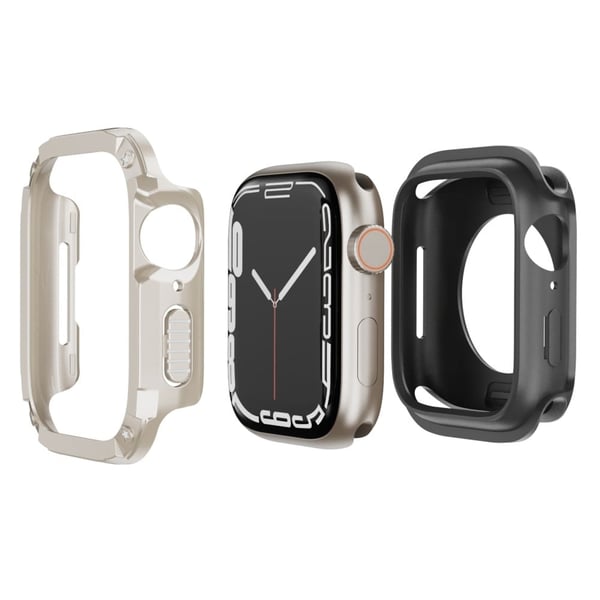 Apple Watch Series 9 8 7 SE 6 5 4 45mm 44mm Hardt støtsikkert og fleksibelt dekseletui med klokkeramme - Stjernelys
