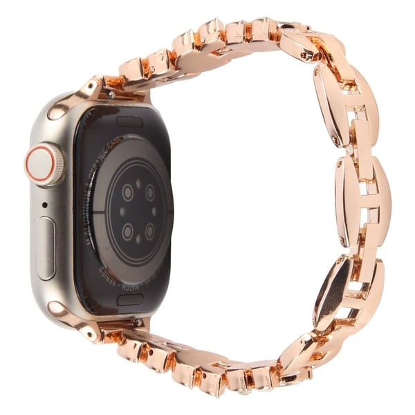 Armbånd Apple Watch Series 10 46 mm hurtigutløsende Leaf Diamond Alloy-armbånd - Rose Gull