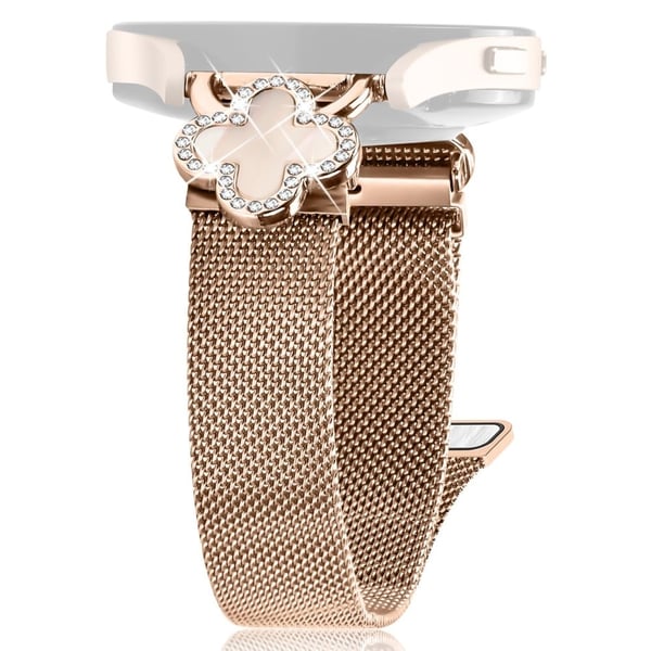 Huami Amazfit GTS 2 Milanese Band Clover Decor Electroplated Stainless Steel Strap, str: L - Rose Gull / Rose Gull