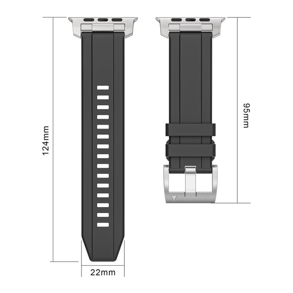 LEMONDA Armbånd Apple Watch Series 10 46 mm silikonarmbånd - Hvit + Svart Kontakt
