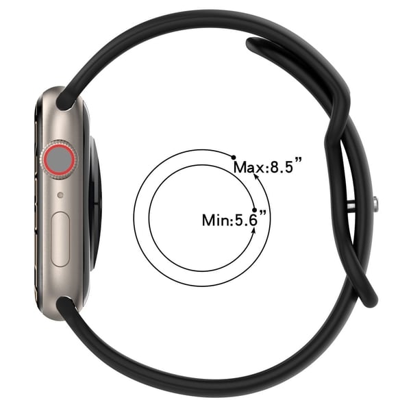 Apple Watch Series 8 (41 mm) silikonrem i to farger - Rød / Svart