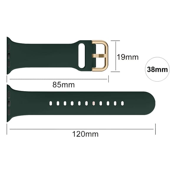 Apple Watch Series 8 (41mm) silikonerem - Sortliggrøn