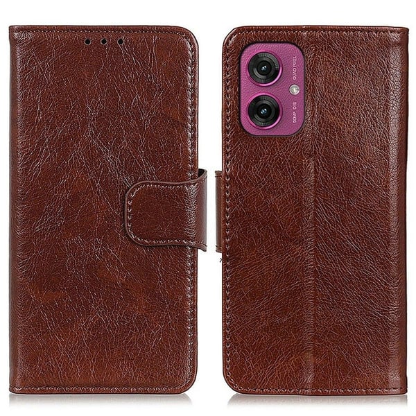 Klassisk Motorola Moto G55 flip etui - Brun
