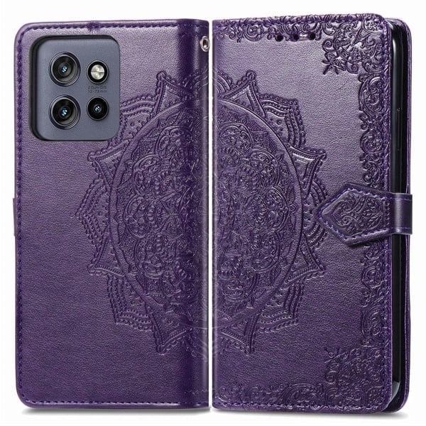 Mandala Motorola ThinkPhone 25 / Motorola Moto S50 / Motorola Edge 50 Neo etui i lær - Lilla