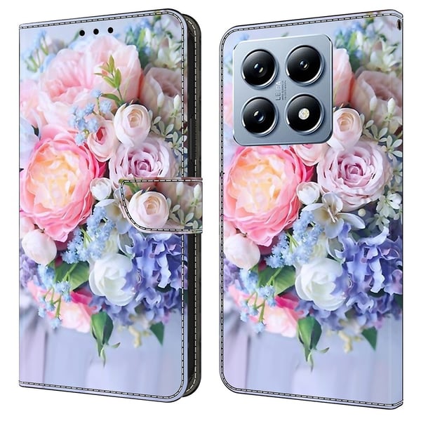 Wonderland Xiaomi 14T Pro flip-etui - Fargerik Blomst