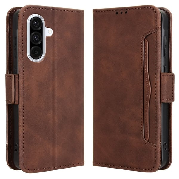 Lommebok-etui i moderne skinn-design Samsung Galaxy A56 - Brun