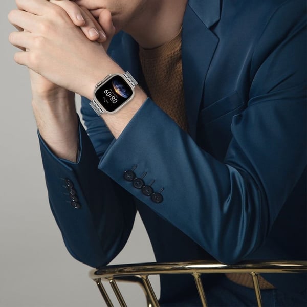 LEMONDA Magnetisk Apple Watch Series 10 46 mm metallarmbånd - Sølv