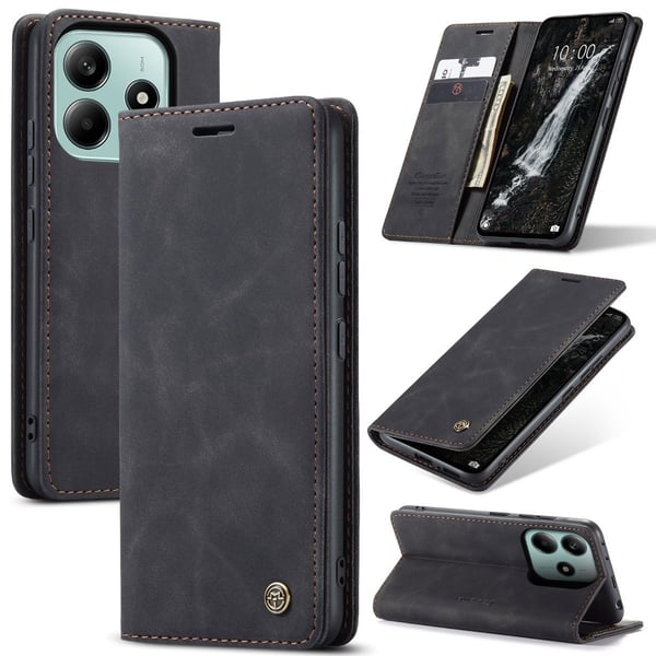 CaseMe Xiaomi Redmi Note 14 5G vintage-etui - Svart