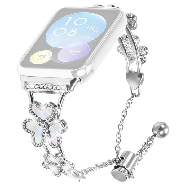 Metallbånd Xiaomi Smart Band 8 Pro Heart Clover Decor Watch Strap Replacement - Sølv