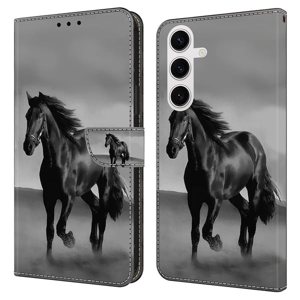 Wonderland Samsung Galaxy S24 FE flip-etui - Svart Hest