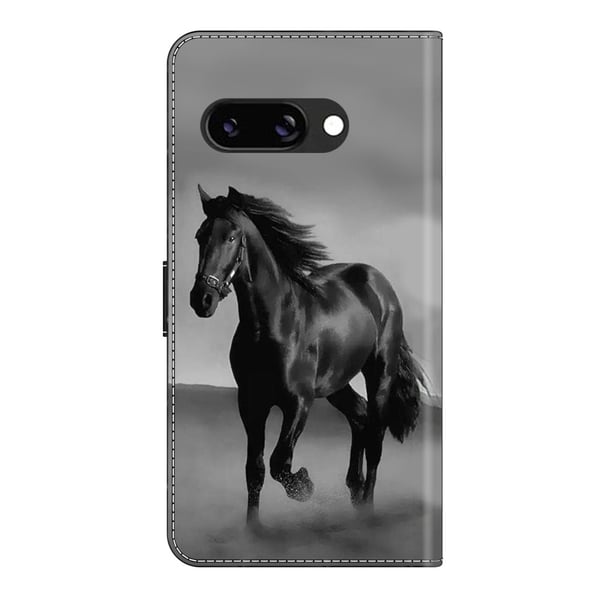 Wonderland Google Pixel 9a flip-etui - Svart Hest