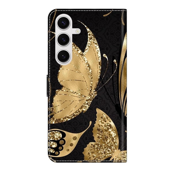 Wonderland Samsung Galaxy S25 Plus flip-etui - Gylden Sommerfugl