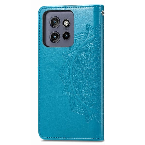 Mandala Motorola ThinkPhone 25 / Motorola Moto S50 / Motorola Edge 50 Neo etui i lær - Blå