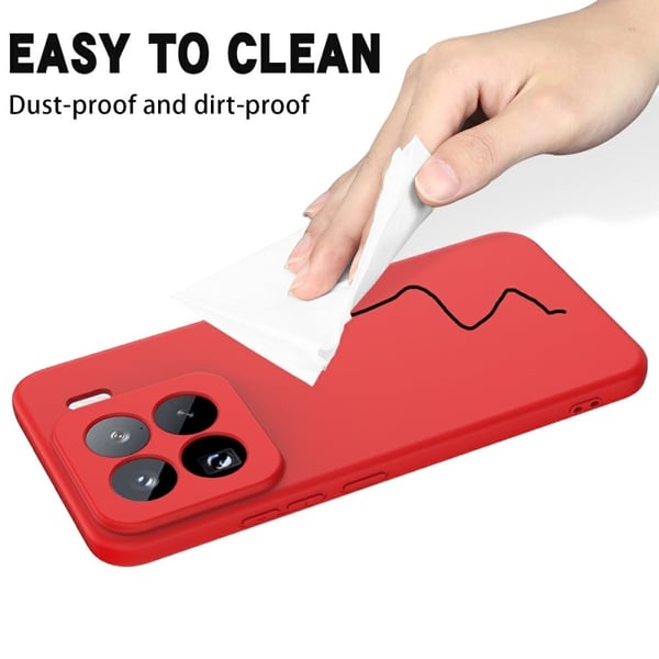 Matt flytende silikondeksel for Xiaomi 15 Pro - Rød