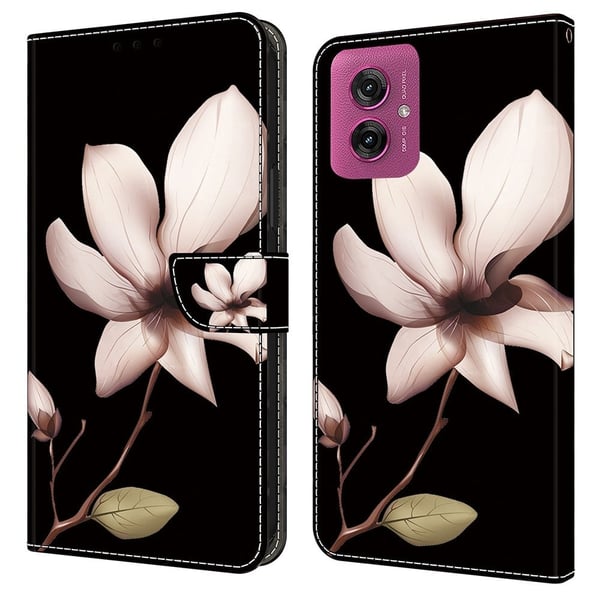 Wonderland Motorola Moto G55 flip-etui - Rosa Blomst