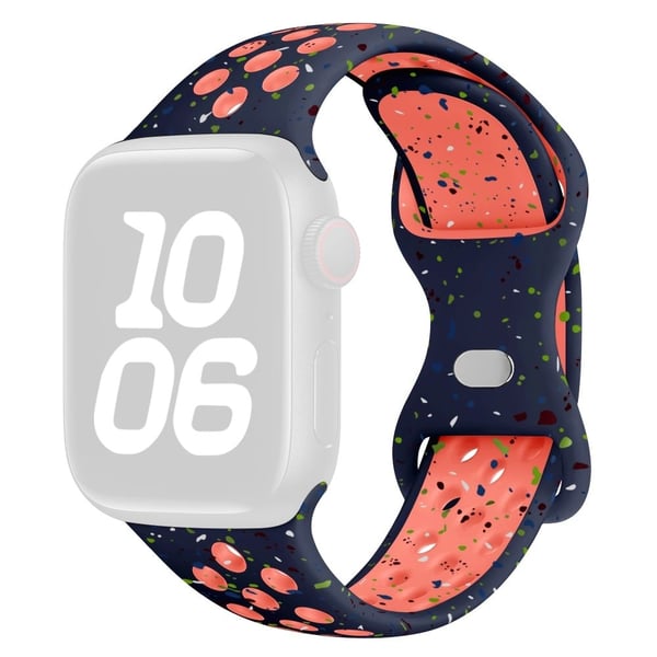 KALEBOL Color Dots silikonrem Apple Watch Series 10 42mm Butterfly Buckle Band - Midnattsblå