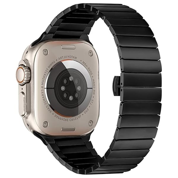 Armbånd Apple Watch Series 10 42 mm 1-perle bambuslenke i rustfritt stål - Svart