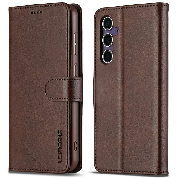 LC.Imeeke läder Samsung Galaxy S25 fodral - Brun