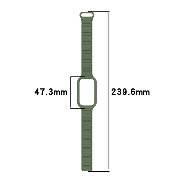 Xiaomi Smart Band 9 Active / Redmi Band 3 Silikonklokkebånd med to farger magnetisk omvendt spennearmbånd - Antikkhvit / Tåkeblå