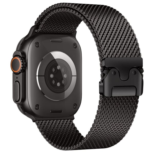 Armbånd Apple Watch Series 10 46 mm fallskjermspenne Milanese rustfritt stålarmbånd - Svart