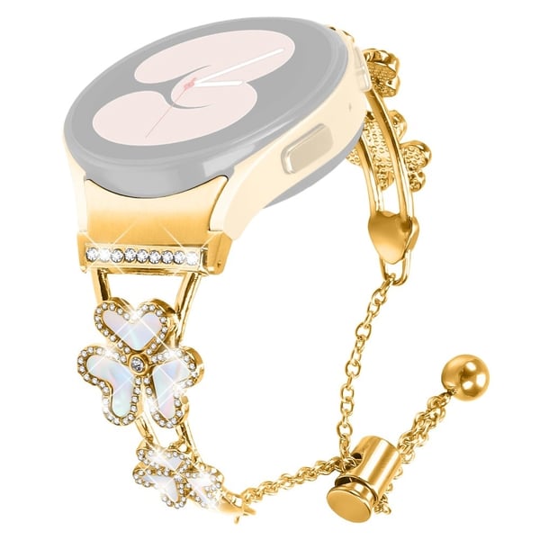 Metallarmband med snabbkoppling Samsung Galaxy Watch7 44mm / 40mm Hjärtklöver Dekor Klockarmband - Guld