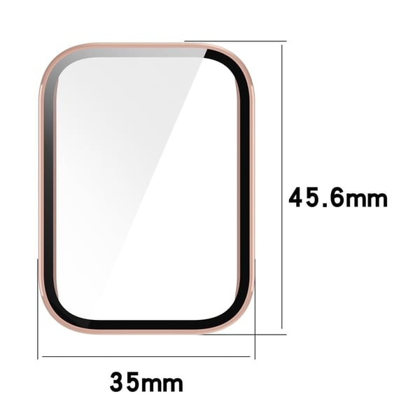 Xiaomi Smart Band 9 Pro-etui Hårdt stødsikkert allround-urcover med hærdet glasfilm - Lyserød