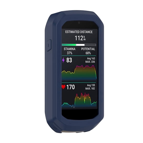 Garmin Edge 1050 beskyttelsesetui i silikone til cykelcomputer - Midnatsblå